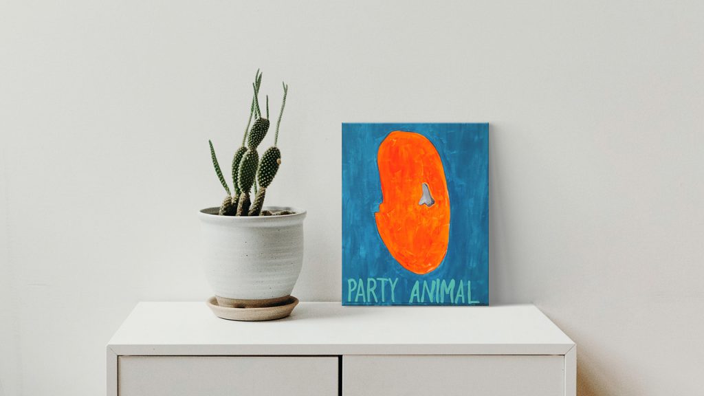 Cuadros en azul y naranja